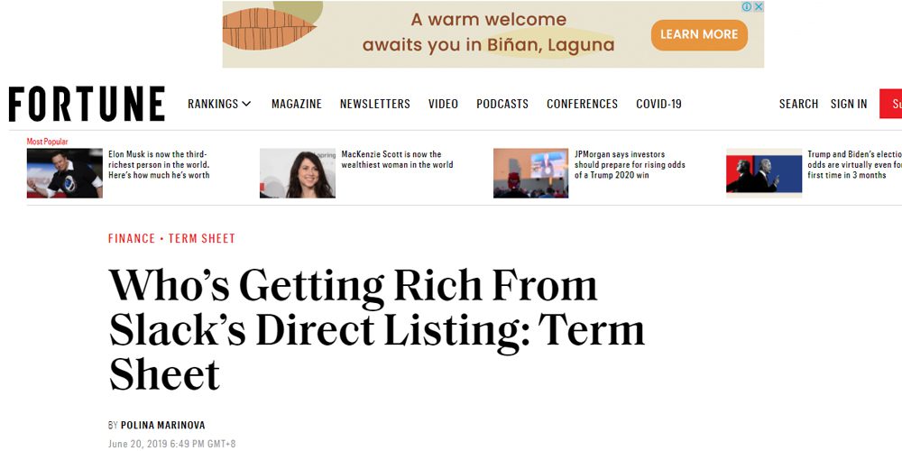 Who’s Getting Rich From Slack’s Direct Listing: Term Sheet