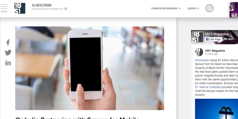 Ordrslip Partnering with Square for Mobile Ordering