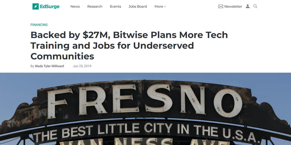 Backed by $27M, Bitwise Plans More Tech Training and Jobs for Underserved Communities