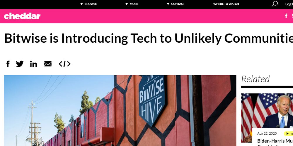 Bitwise is Introducing Tech to Unlikely Communities