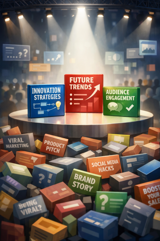 Abstract visual representing why most conference speaking abstracts fail while clear, relevant ideas win stages | 1903 PR