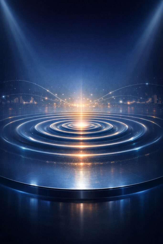 Conceptual illustration of ripple effect representing how speaking opportunities spread industry influence
