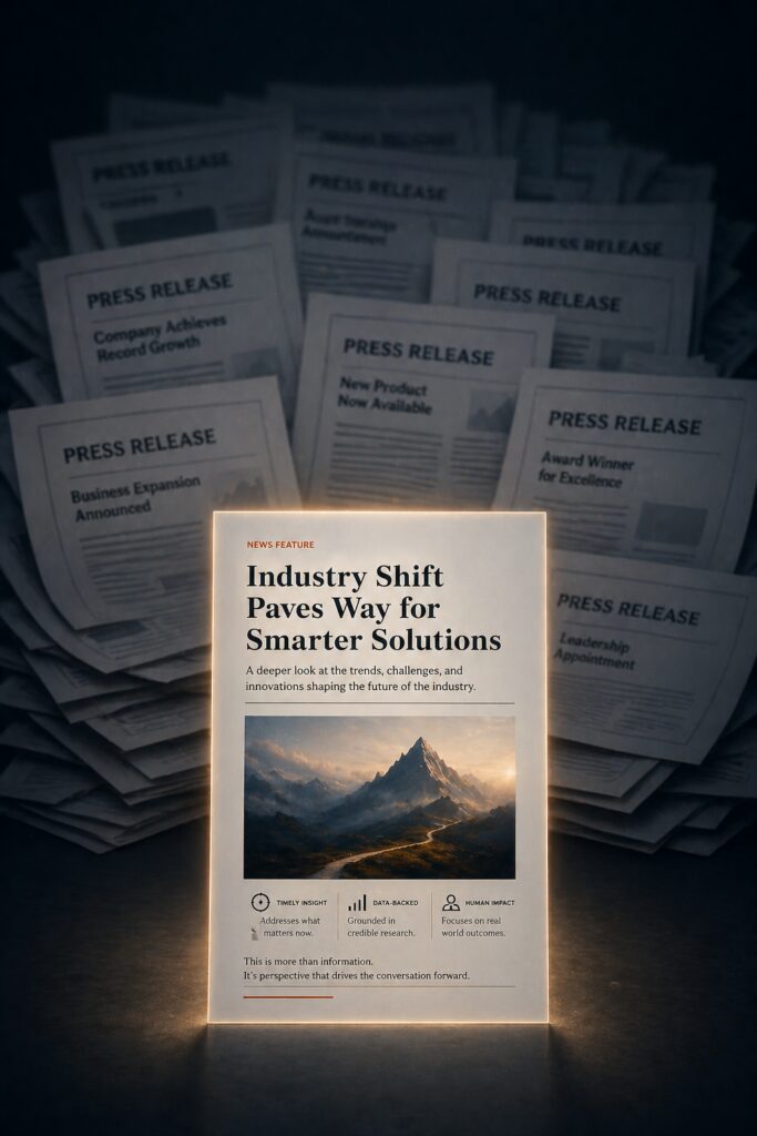Conceptual image showing why most press releases fail to become media stories