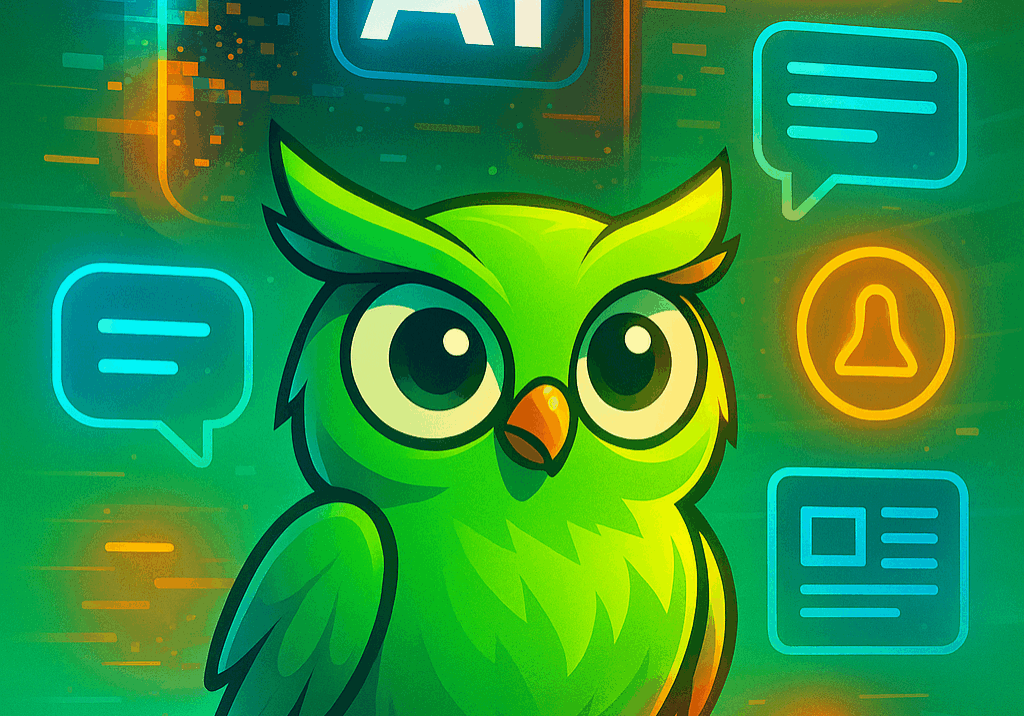 1903 PR visual showing an abstract owl with neon AI patterns, highlighting modern PR, brand strategy, and reputation management.