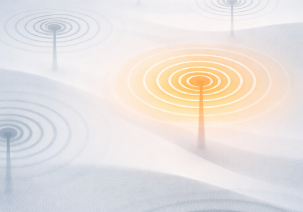 Conceptual illustration showing how generic company messaging blends together while clear differentiated messaging stands out