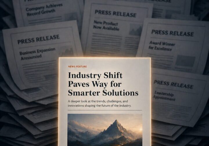 Conceptual image showing why most press releases fail to become media stories