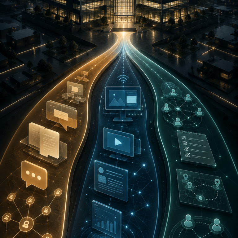 Enterprise communications strategy visualized through aligned messaging, trusted communication channels, and coordinated engagement tactics designed to build credibility with enterprise buyers | 1903 PR