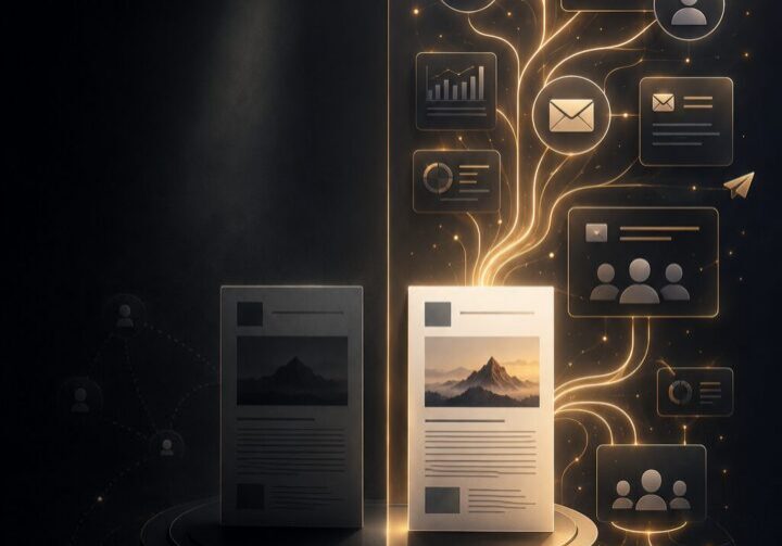 Earned media amplification strategy visualized through media coverage extending across LinkedIn, social media, newsletters, and executive communications to maximize public relations value and visibility | 1903 PR