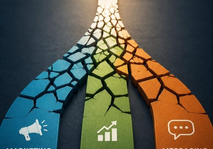 Conceptual image showing how a clear go-to-market story aligns marketing, sales, and product messaging