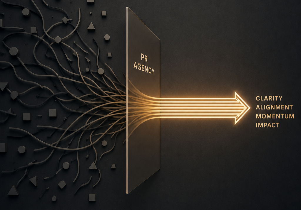 Conceptual image showing how a PR agency helps companies create clarity and direction in messaging