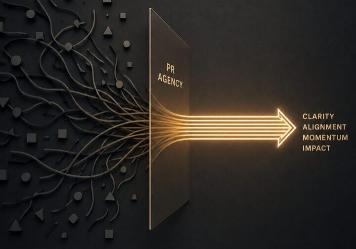Conceptual image showing how a PR agency helps companies create clarity and direction in messaging