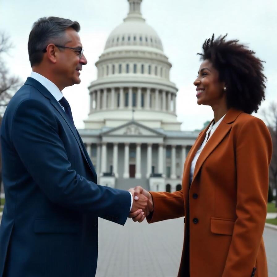 Business leader meeting with government official, representing 1903 PR’s strategic government relations and advocacy services for organizations. Business leader meeting with government official, representing 1903 PR’s strategic government relations and advocacy services for organizations.